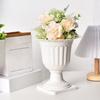 2pcs Wedding Pedestal Style Plastic Containers Flowerpot White Flower Vase  Flower Arrangement