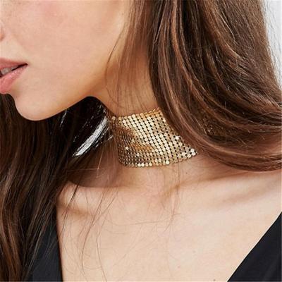 Exaggerated Metal Sequins Necklace For Party And Music Events Punk Hip Hop Choker Jewelry Statement Accessories For Women Stunning Statement Necklace