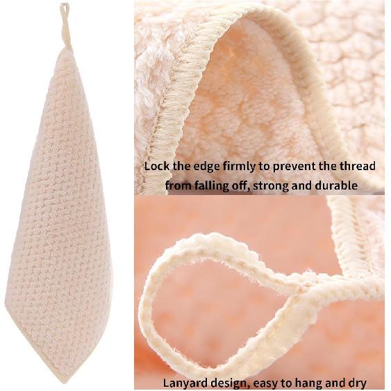 Small Towels with Hanging Loop, Hand Dry Towels for Kitchen & Bathroom, Super Absorbent, Soft, Machine Washable Towel Fast Drying, Set of 5