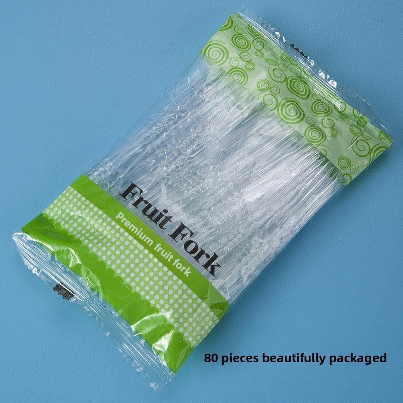 Transparent Fruit Forks, Disposable Plastic Fruit Skewers, Crystal Bamboo Joint Forks, Cakes, Pastries, High Appearance Level Bamboo Skewers