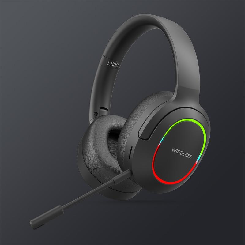 

L800 Wireless Headset Music Gaming Headset Folding Bluetooth-compatible Headphone with LED Lights/Microphone Black