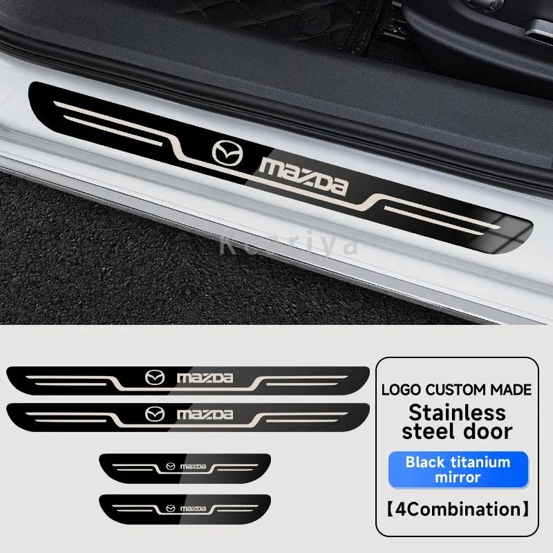 

2025 Hot For Mazda Axela Atenza 3 2 6 CX3 CX5 CX30 CX8 CX9 MX5 RX7 RX8 SKYACTIV Car Stainless Steel Door Sill Scuff Plate acces
