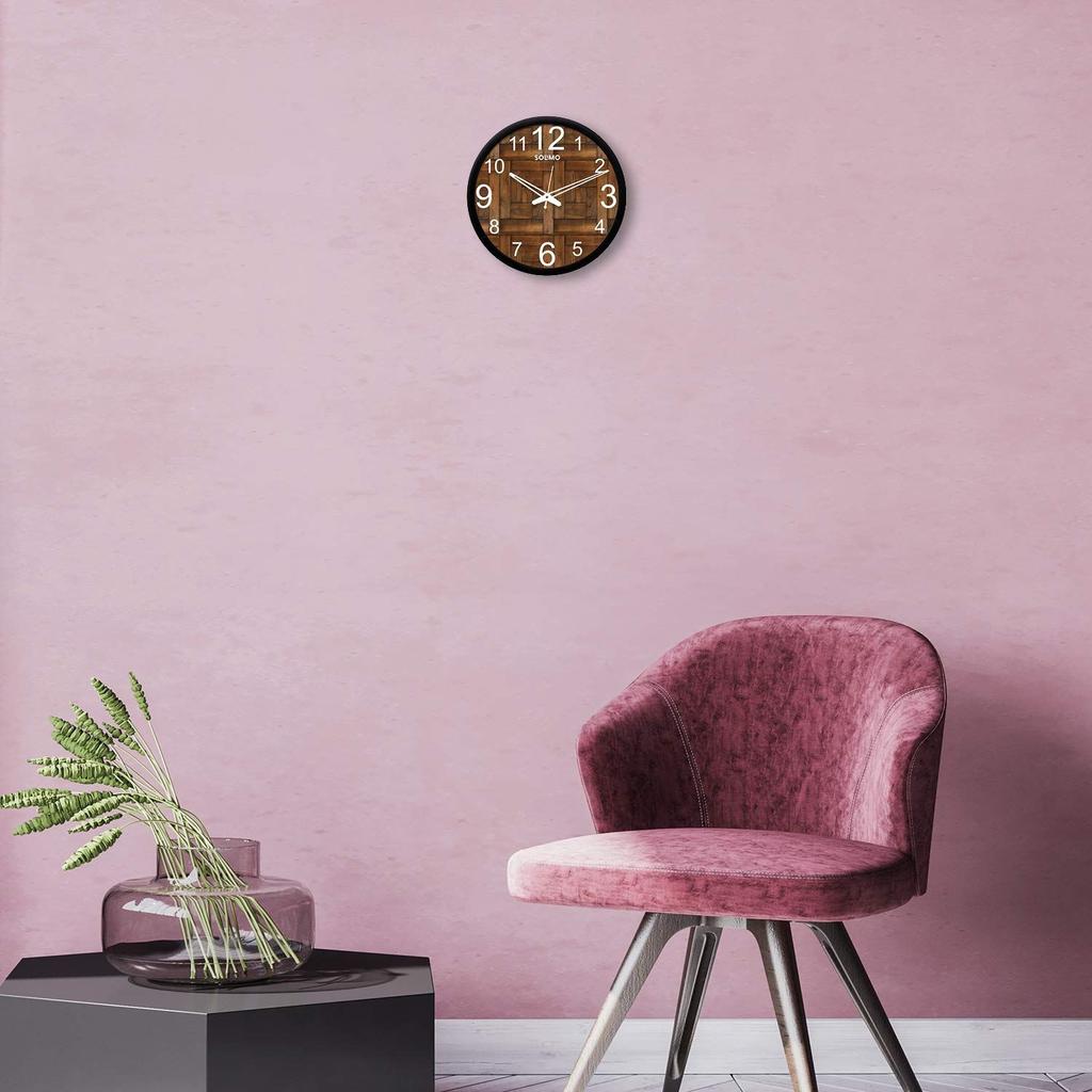 Plastic Silent Movement 12-Inch Designer Analog Wall Clock (Black Frame, 30.48 X 30.48 X 5.02 Cm)