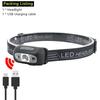 Rechargeable Sensor LED Headlamp Portable Lightweight Light Built-in Battery 6 Modes Fishing Head Torch Outdoor Camping Lantern