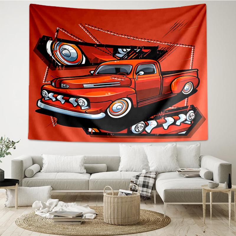 Nighttime Truck Drive Tapestry Hanging for Bedroom,Livingroom, Playroom,Decor Art Room Wall Tapestry Holiday and Birthday Gifts