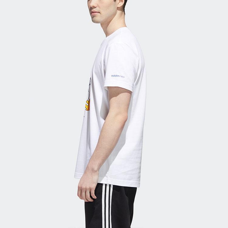 Adidas Neo Disney Donald Duck Print Casual Short Sleeve T-Shirt Men Tops White GJ5637