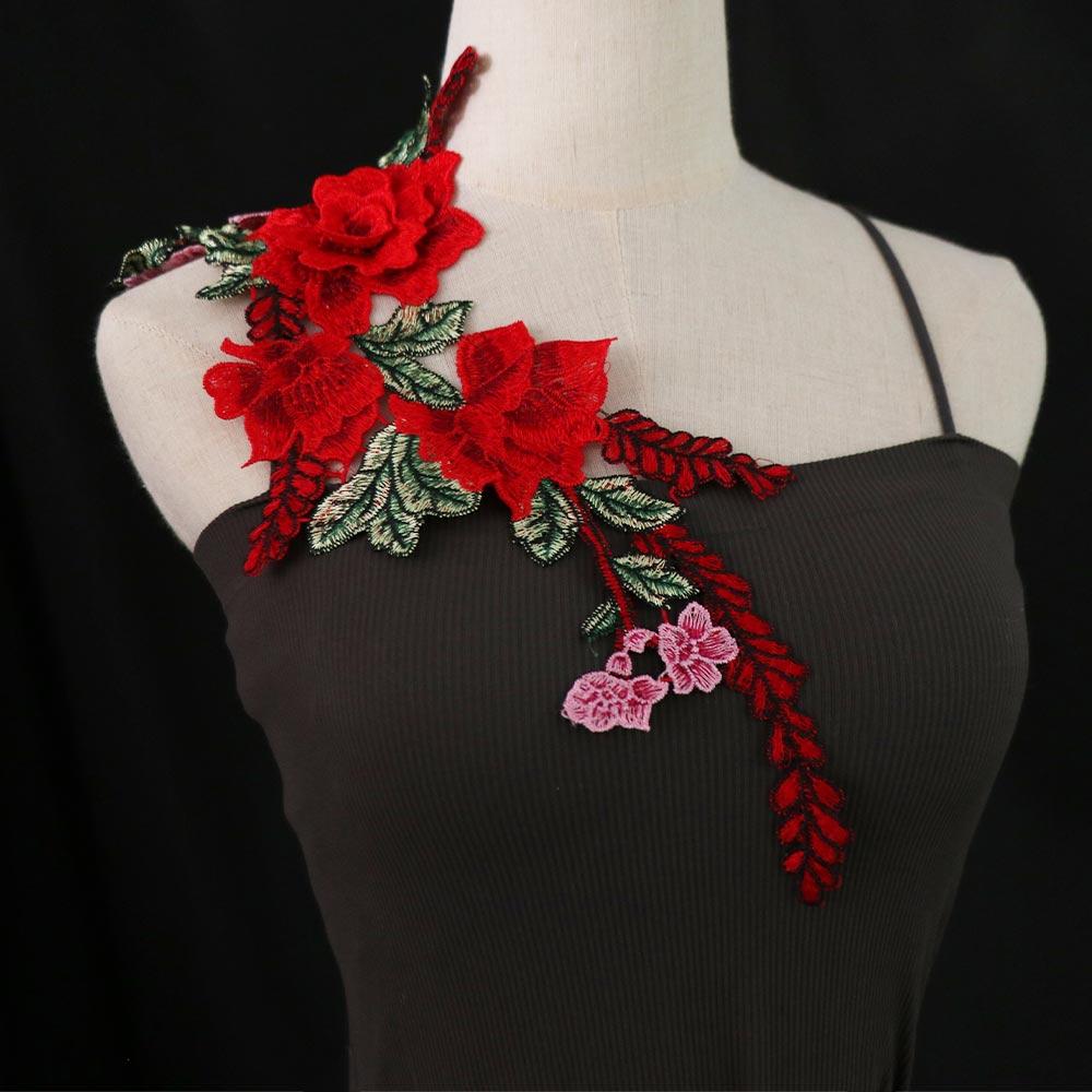 Artistic Cheongsam Rose Badge Garment Peony Flower Embroidery Applique Clothes Accessories Patch