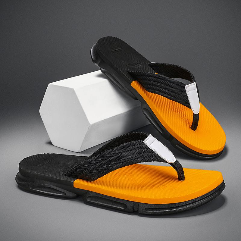 Summer Men's Mixed-color Flip-flops Thick Sole Fashion Breathable Casual Slippers Comfortable Wear-resistant Outdoor Footwear