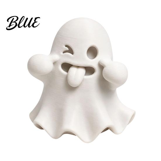 Cute Desk Accessories Halloween Ghost Figurine 3D Printed Face Statue Spooky Indoor Accents Tabletop Ornament for Shelf Desk Home Party Decor PLA