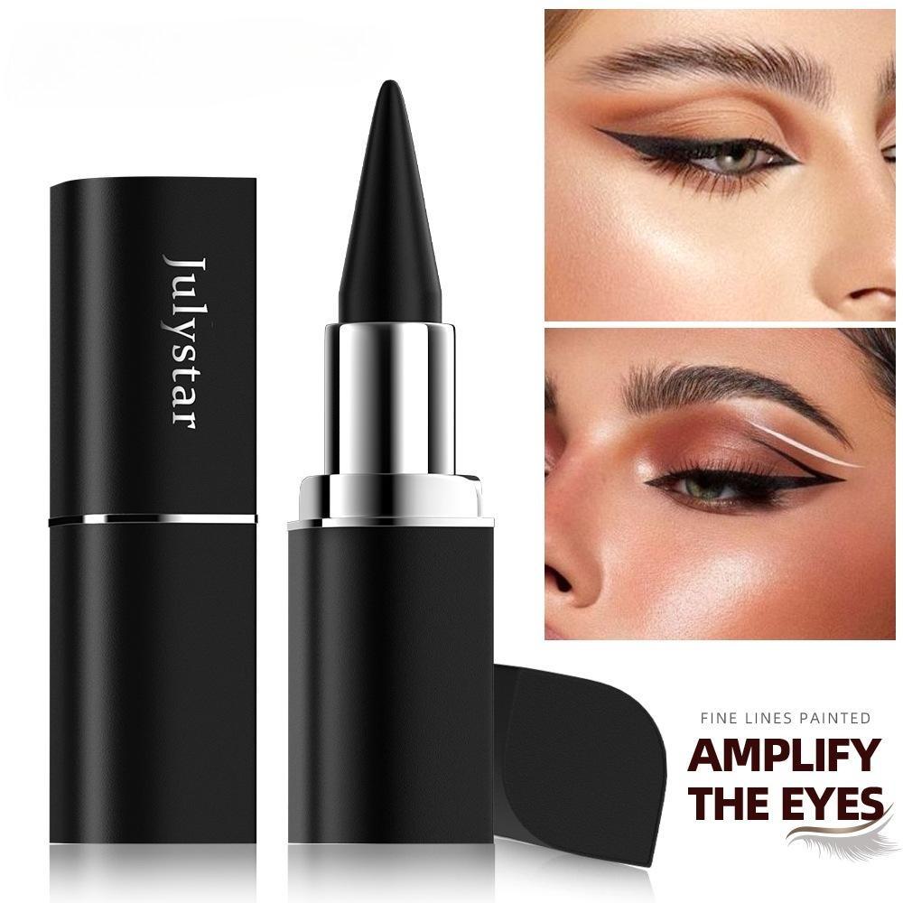 Waterproof Gel Eyeliner Stick Set, Matte Glitter Lipstick Shaped Eye Liner Cream, Long Lasting Smudgeproof Sweatproof Smokey Eye Makeup