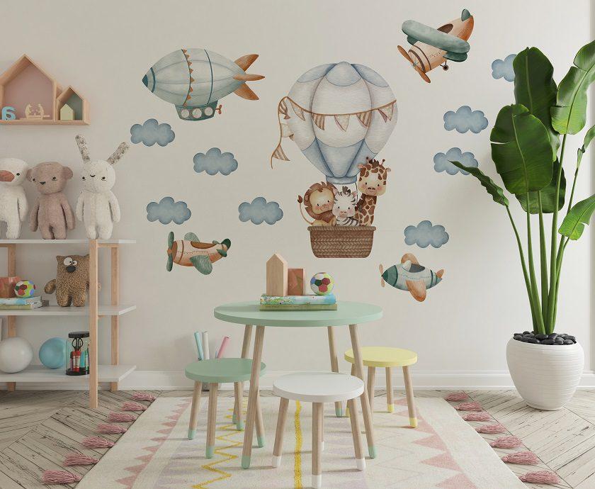 Little ones are conquering the skies! - a set of wall stickers for children