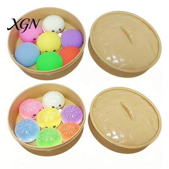 Pinch Stress Reliever Relief Toys Steamed Bun And Steamer Set Decompression TPR Material Toy Soft Durable Anxiety for Adults