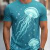 Moda Uomo T-shirt da Uomo Stampata 3D Girocollo Manica Corta Trendy Streetwear