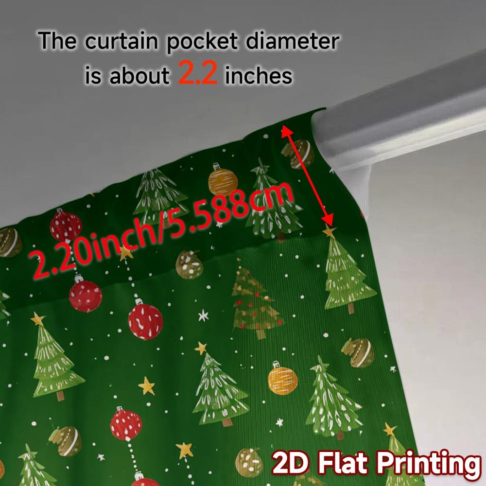 2D-Flachdruck JIT 2-teilige Vorhänge (Ohne Stange) FestlichesPaarWeihnachten (2) Beliebte Moderne Vorhänge Polyester Vorhänge