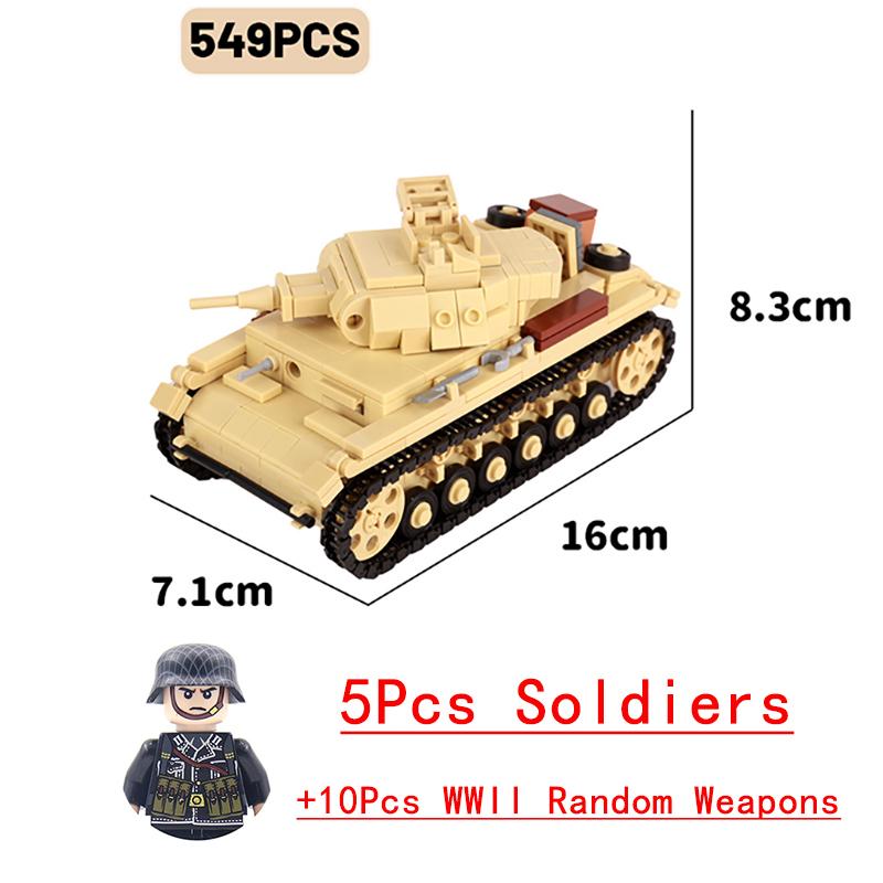 Non-Toxic Wwii Military North African Campaign Wheeled Armored Vehicle Tank Cannon Soldier Figures Building Blocks Weapon Truck Army Toy