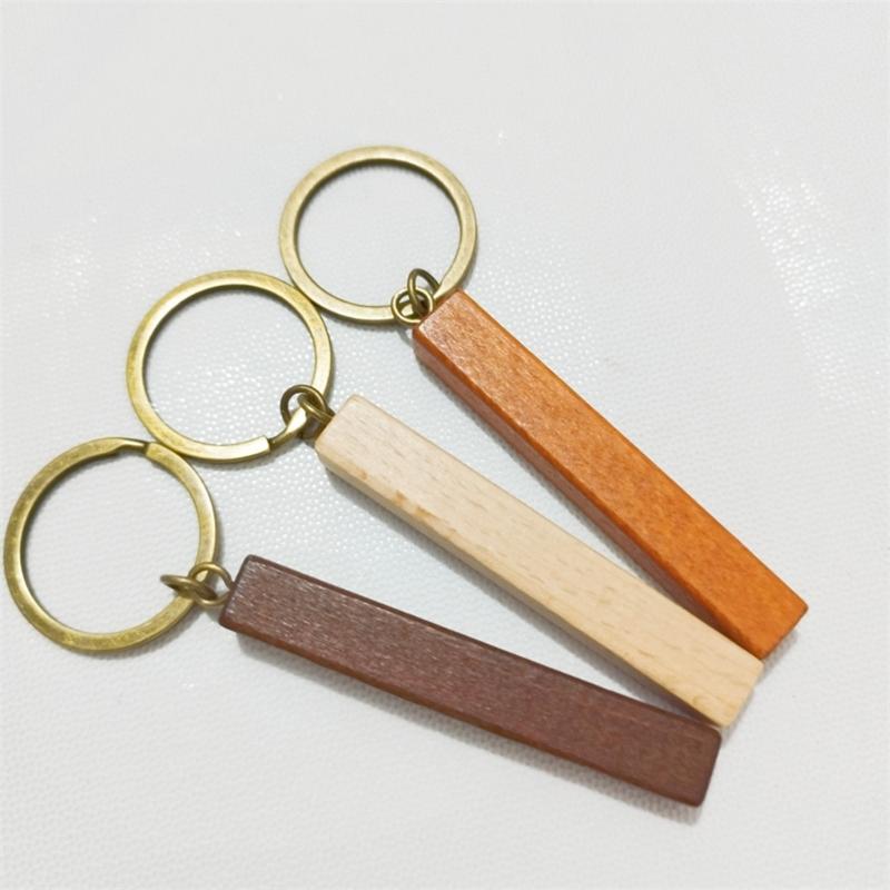 Wood Engraving Blanks Rectangle Blank Wood Key Chain Wood Blanks Keychains DIY Gifts Engrave Crafts for Keychains