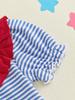 Cute Toddler Independence Day  Stylish USA Flag Design Short Sleeve Stars and Stripes Romper for Girls