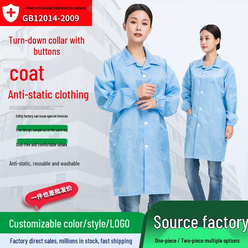 

Unisex Antistatic Split-Style Coat for Spring, Ideal for Aquaculture and Food Processing 6XL Blue 0.5 Grid (Custom, No Shoes)
