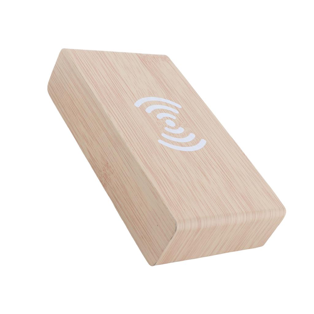 Wooden Digital Alarm Clock with Wireless Charging 3 Level Dimmer Wood LED Digital Clock