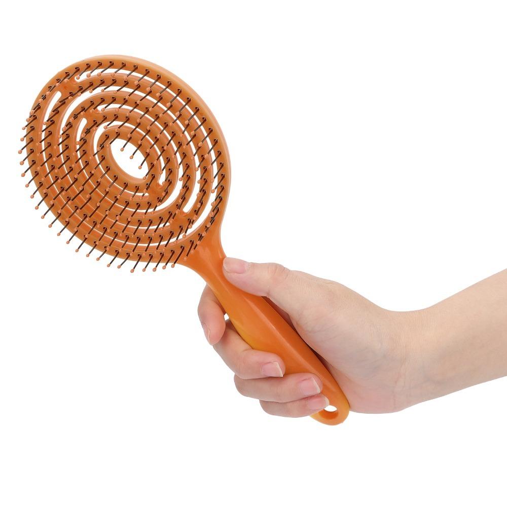 Round Head Hair Straightening Comb Dense Teeth Vented Detangling Hair Brush For Curly Hair