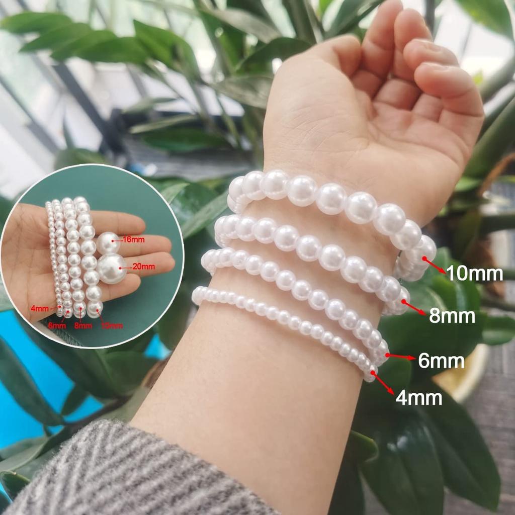 Creative Wholesale Pendant Round Beads DIY For Jewelry Making 4-14mm 5-100Pcs Necklace Bracelet Faux Pearl
