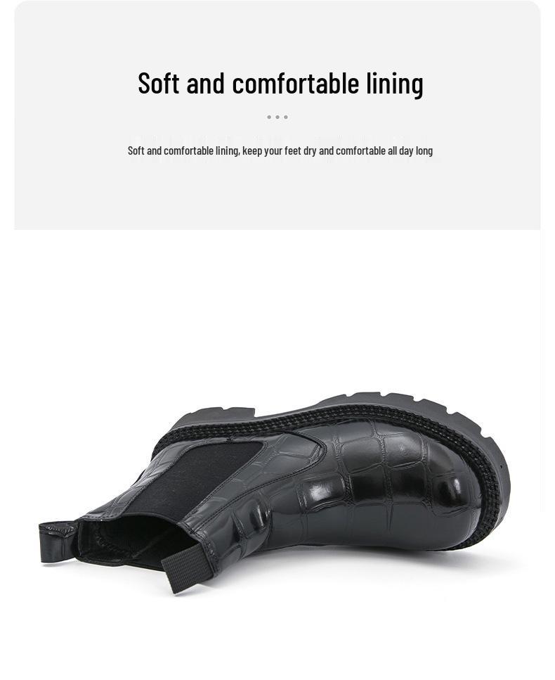 Men's High-Top British-Style Motorcycle Leather Boots, Autumn/Winter 2025, Plus Size Available