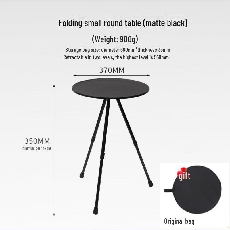 Přenosný skládací kempingový stůl se stativem - lehký kulatý konferenční stolek pro venkovní použití