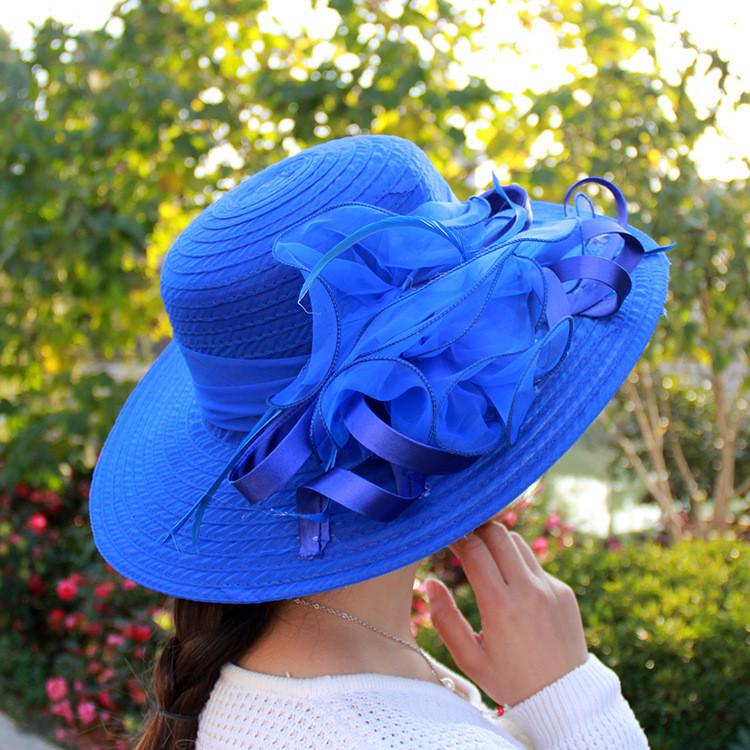 Elegant Womens Sun Hat With Flower Decor For Summer Outdoor Events