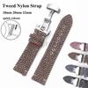 Nylon-Uhrenarmband 18mm 20mm 22mm Schnellverschlussarmband Vintage-Gewebe Armband Schmetterlingsverschluss für Männer Frauen Ersatz-Armband