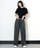 Deumakeu Side One-Pleat Stripe Real Wide Pants Charcoal (Spring/Summer Ver.)