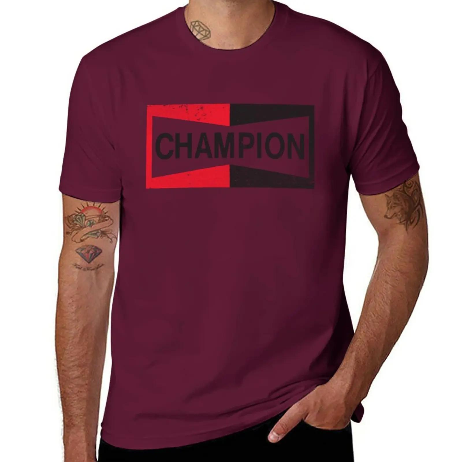 GUOYAN TOP Zomer Tops T-shirt Korte Mouw Getailleerde T-shirts voor Mannen Nieuw CHAMPION - Bougie Retro Verweerd Embleem - Cl T-shirt Katoen 3XL