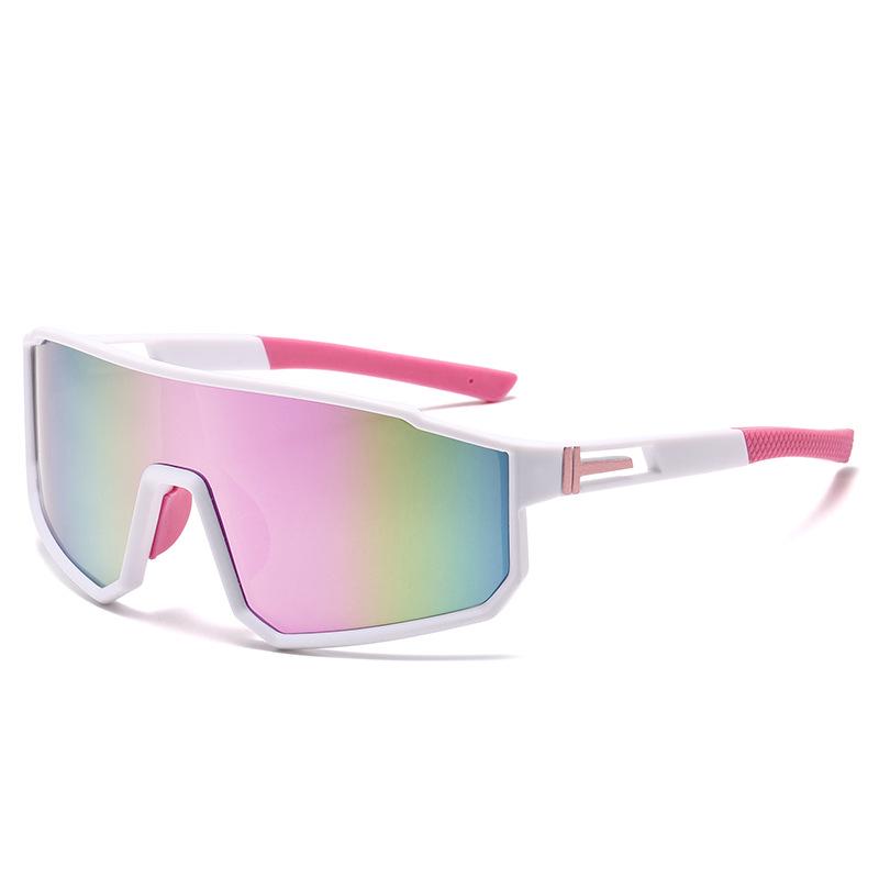 Colorful One-Piece Sports Sunglasses: Windproof for Outdoor Cycling & Mountaineering