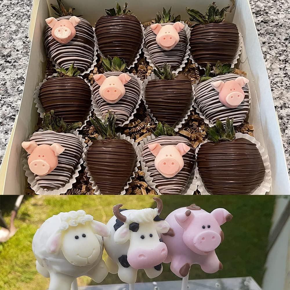 2pcs Cow Animals Head Fondant Molds Sheep Candle Mold Present Cake Making Mold  for Cookies