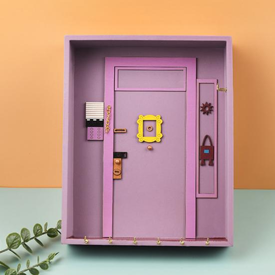 Wall Mount Key Holder Cute Door Frame Key Organizer with Multiple Hooks for Wall Entryway Bathroom Living Room Office Friendsip Gifts for TV Show