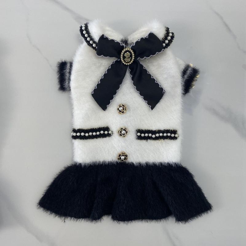 

Autumn and Winter New Dog Cat Skirt Pet Knitted Clothes Thickened To Keep Warm and Cold XS（old） белый
