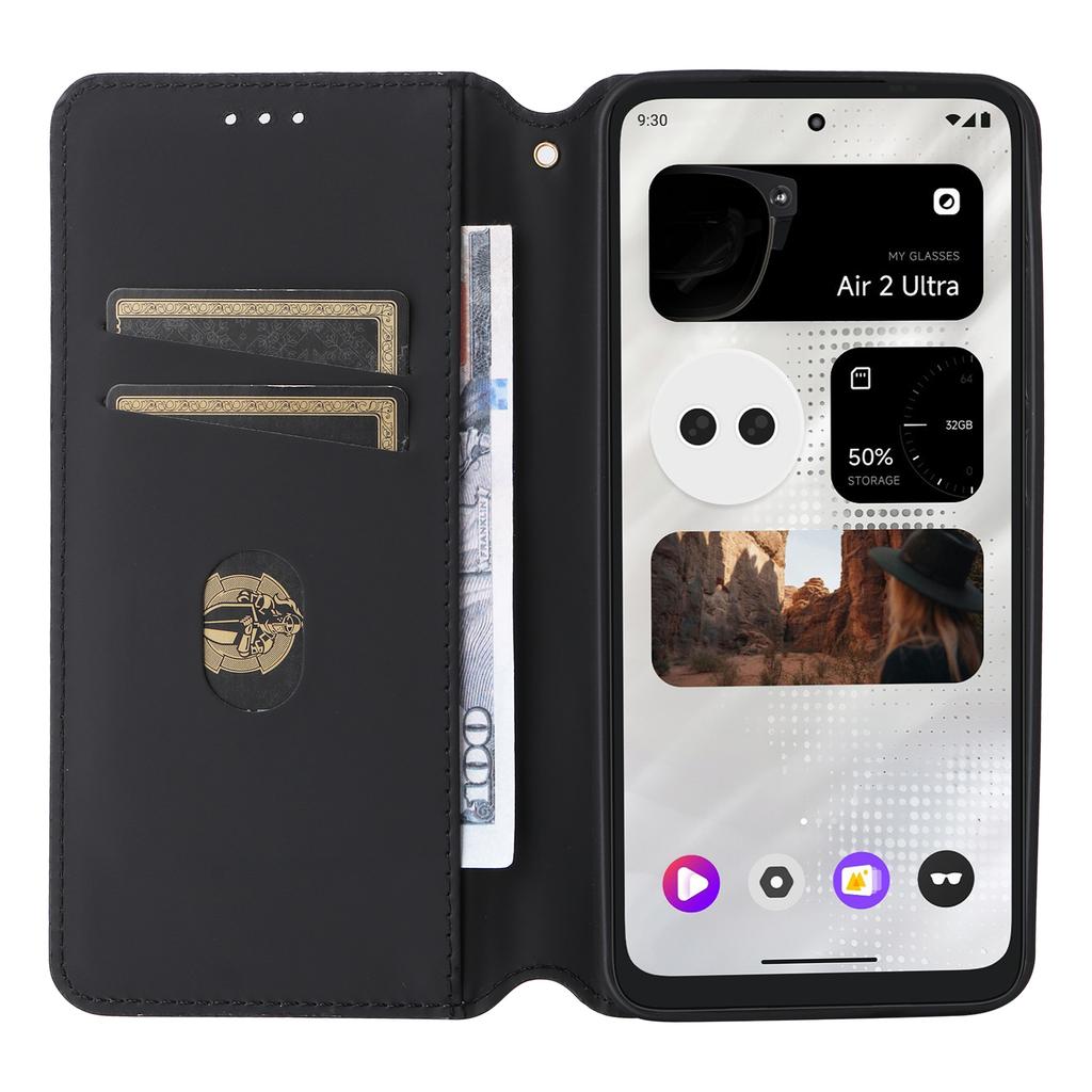 For XREAL Beam Pro Wallet Case Rhombus Imprinted Leather Phone Cover