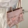 Fashion Solid Color Lace Bow Tote Bag Large Capacity Temperament Underarm Shoulder Bag Popular Trendy Commuting Bag Ladies