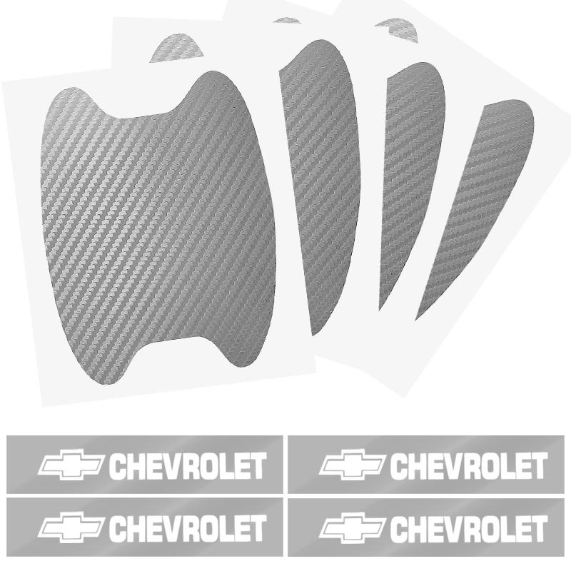 Bil Dörrklistermärke Kolfiber Repor Bil Handtag Skyddsfilm för Chevrolet Cruze Malibu Sail Spark Captiva Equinox Trax Tracker AVEO Lova Husbil