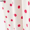 VONDA Vintage Damen Polka Dots Print Locker Lässig Lang Schwingende Röcke Plissee Kleid