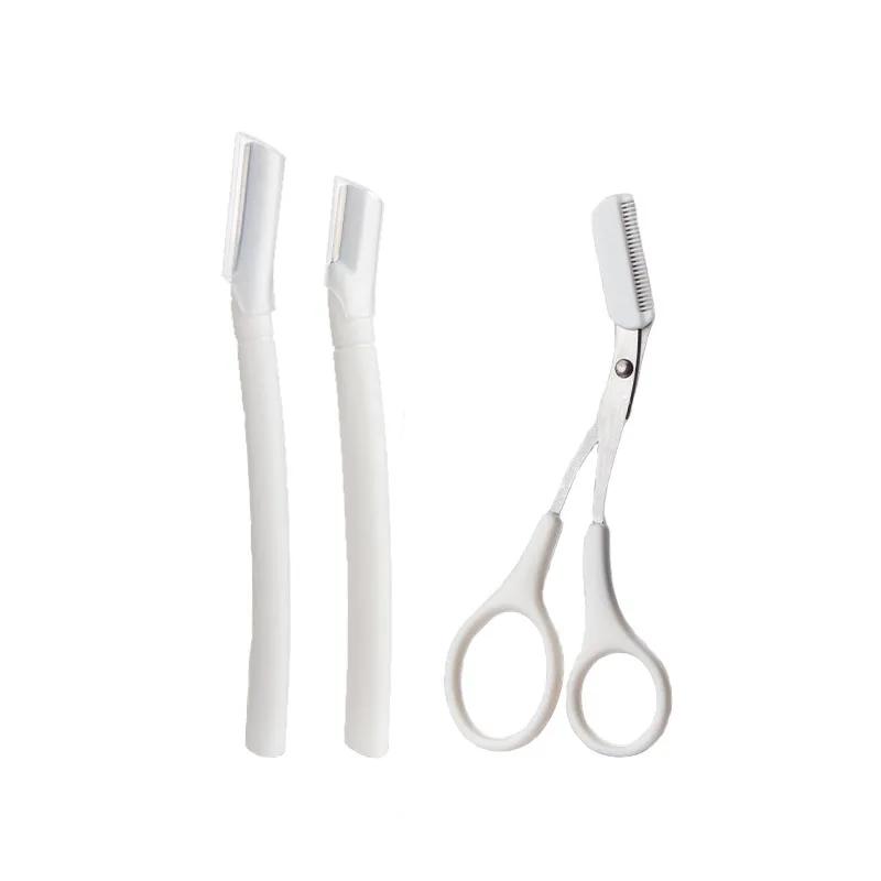 Karsyngirl 2/3 Pièces Tondeuse à sourcils pour femmes Épilateur facial pour femmes Retireur de poils de sourcils Rasoir à sourcils en acier inoxydable Outils de beauté