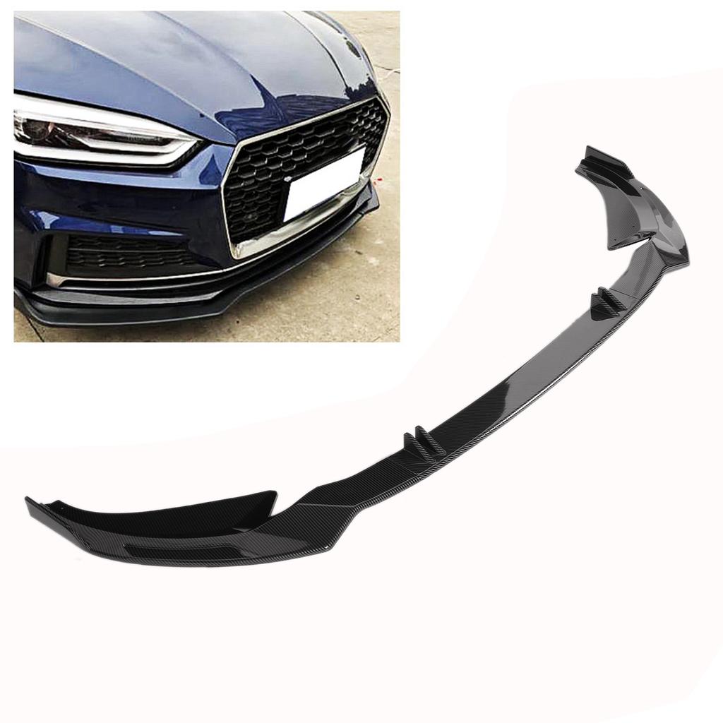 Car Modified Carbon Fiber Texture Front Bumper Lip Spoiler Fit for A6 C8 2019 Up