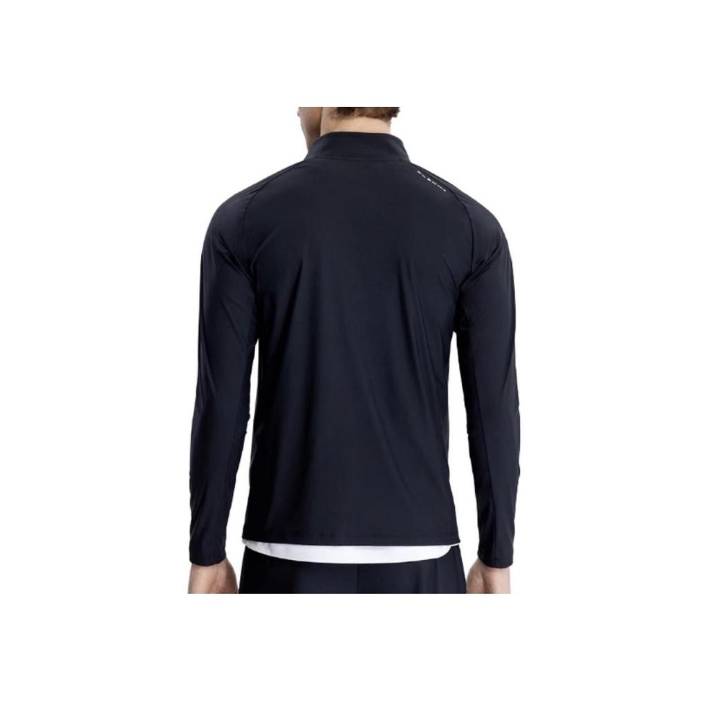 Fila Fitted Logo Design Stand Collar Sports Long Sleeve Jacket Men Jackets Black A11M321504F-BK
