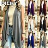 Jaquetas & Casacos Femininos DICFY Vintage Casuais Estampa Lisa Outono Inverno Manga Longa