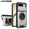 KEYSION Magnetic Phone Case for Raelme 16 5G Slide Camera Protection Upright Kickstand 360 Ring Shockproof Cover for Realme16 5G
