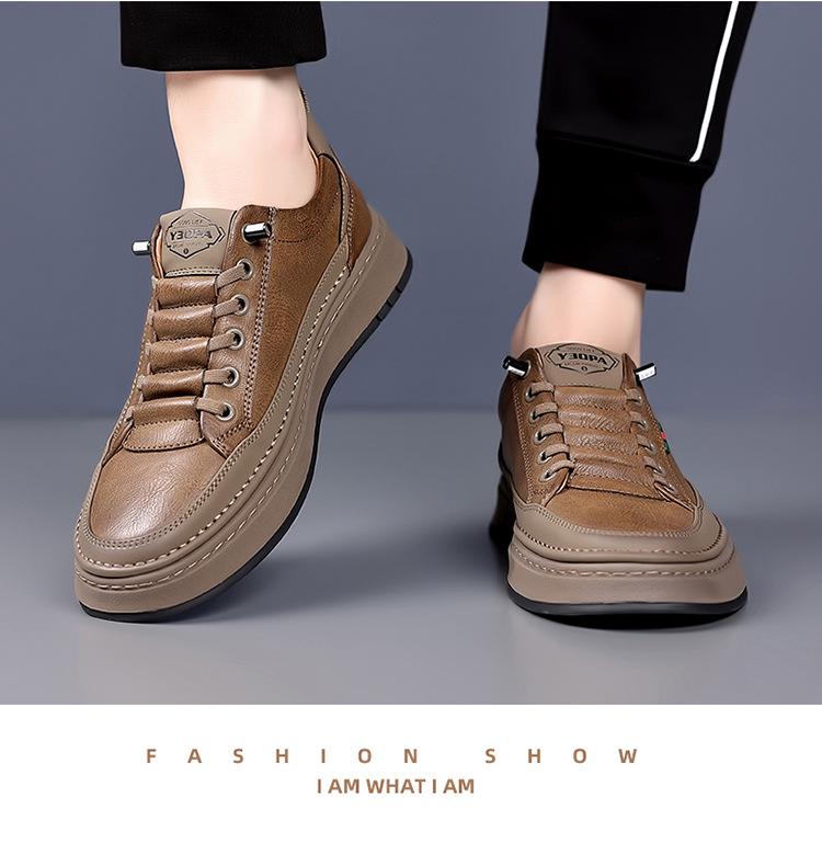 Men's Autumn Casual Leather Shoes - Trendy Soft Sole, Stylish & Versatile.