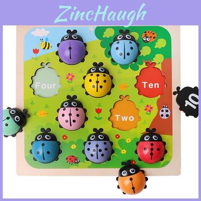 Wooden Ladybug Counting Insect Toy For Children Learning And Brain Development
