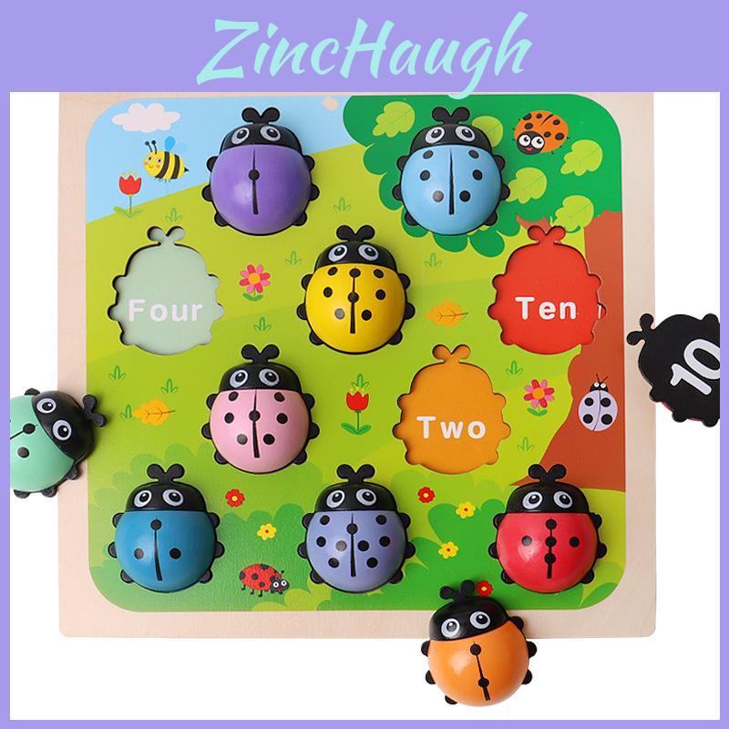 Wooden Ladybug Counting Insect Toy For Children Learning And Brain Development