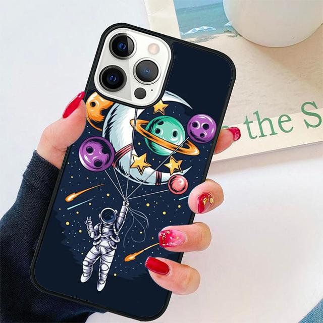 Space Astronaut illustration Coque Shell For iPhone 17 Air 15 16 14 13 12 Pro Max 11 Pro Max Plus Phone Case Cover