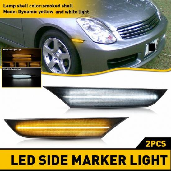 Pair For Nissan 2001-2006 Skyline V35 Sedan LED Turn Signal Side Marker Lights