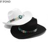 New Artificial Wool Western Cowboy Hat For Men's Women's Winter Autumn Wide Brim Gentleman Jazz Hats Cloche Church Sombrero Cap